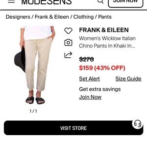 Frank and Eileen women’s size 8 pant color stone.